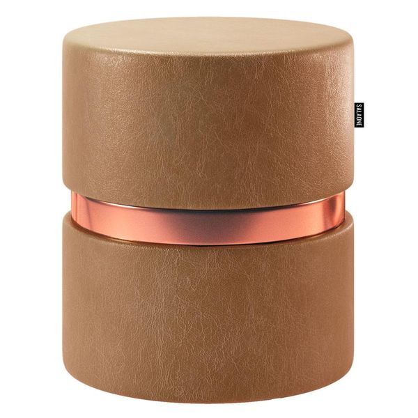 Puff Banco Decorativo Redondo Porto 49x43cm Corano Amarula - Desk Design