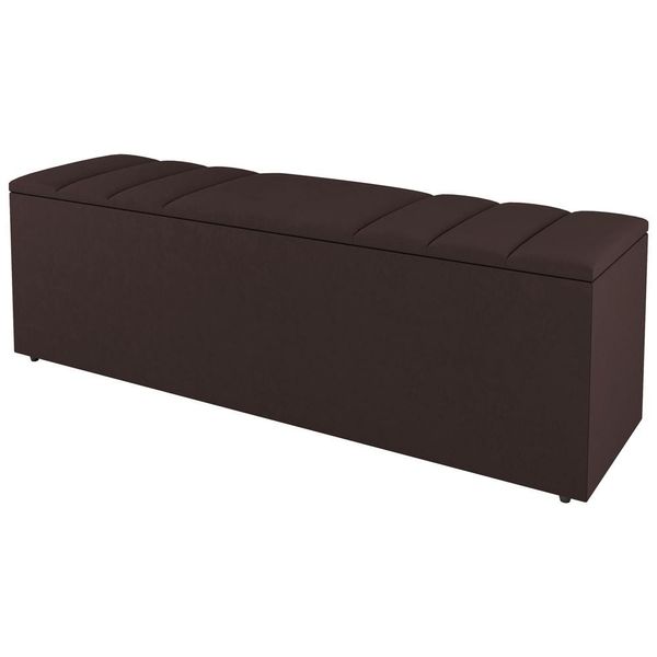 Calçadeira Baú Solteiro Grace 90cm Suede Marrom - Desk Design