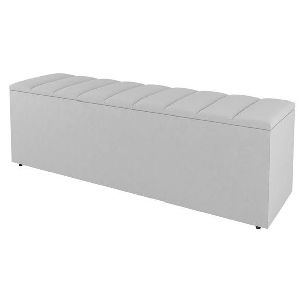 Calçadeira Baú Queen Size Cora 160cm Sintético Branco - Desk Design