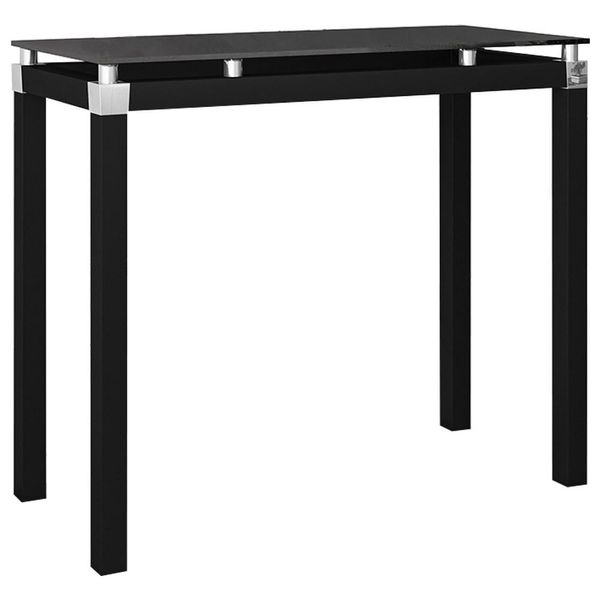 Aparador Decorativo Para Sala de Estar Malva Tampo de Vidro Preto - Desk Design