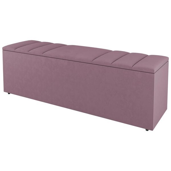 Calçadeira Baú Casal Grace 140cm Suede Rosé - Desk Design