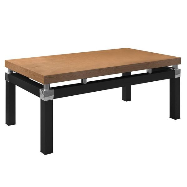 Mesa de Centro Decorativa para Sala de Estar Malva Estilo Industrial BP Nature Preto - Desk Design