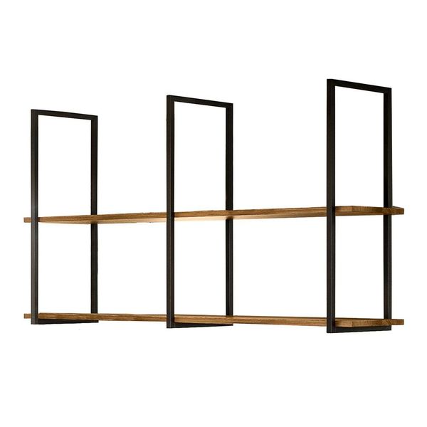 Prateleira Decorativa Industrial Multiuso Wire Plus com 2 Tampos BP 15mm Demolição - Desk Design