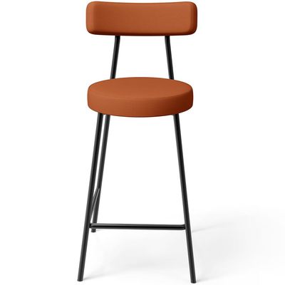 Kit 03 Banquetas Baixa Para Cozinha Sala De Jantar Bancada Milão L02 Tecido Terracota - Lyam Decor