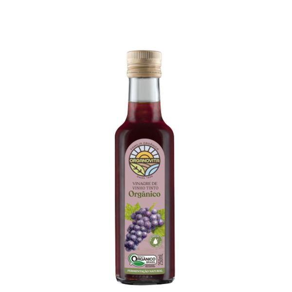 Vinagre de Vinho Tinto Orgânico Organovita 250ml