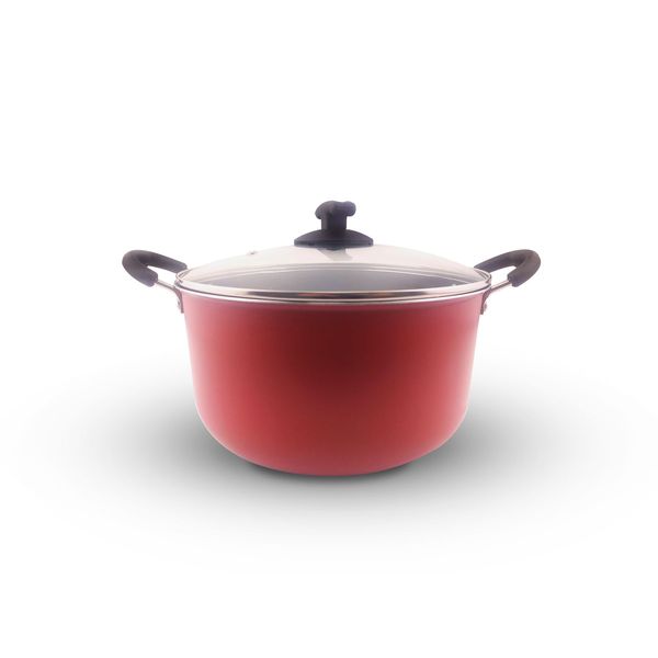 Caçarola Grande Família Vermelha Diâmetro de 24 centímetros Capacidade Máxima de Cozimento 5.2 L.