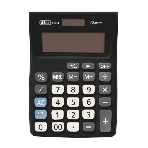 CALCULADORA DE MESA 12 DIG TC04 PRETO TILIBRA