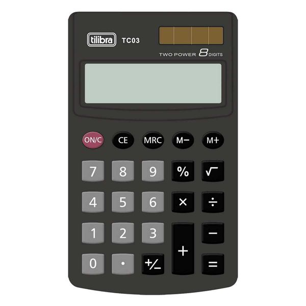 CALCULADORA 8 DIG TC03 PRETO TILIBRA