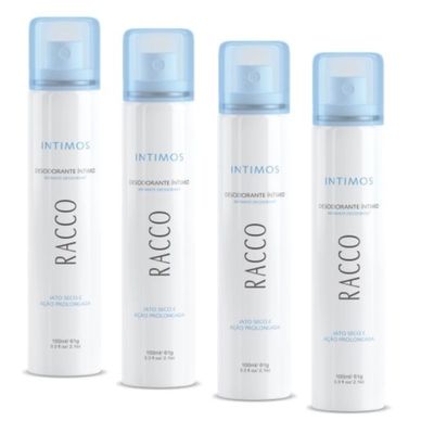 Kit c/ 4 Desodorante Spray Jato Seco Intimo Racco 100ml