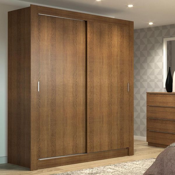 Guarda-Roupa Solteiro Madesa Dallas 2 Portas de Correr 2 Gavetas Rustic Cor:Rustic