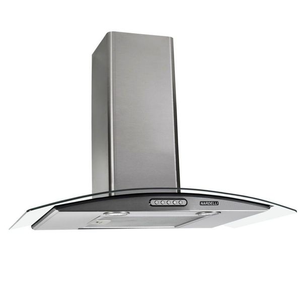 Coifa Parede Slim Nardelli Vidro Curvo Inox 90cm 127V 110V