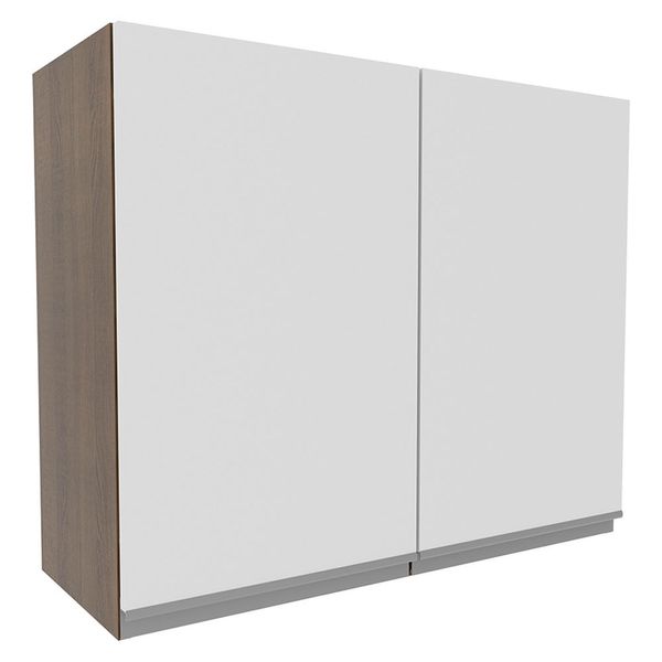 Armário Aéreo Madesa Glamy 80 cm 2 Portas Rustic/Branco Cor:Rustic/Branco