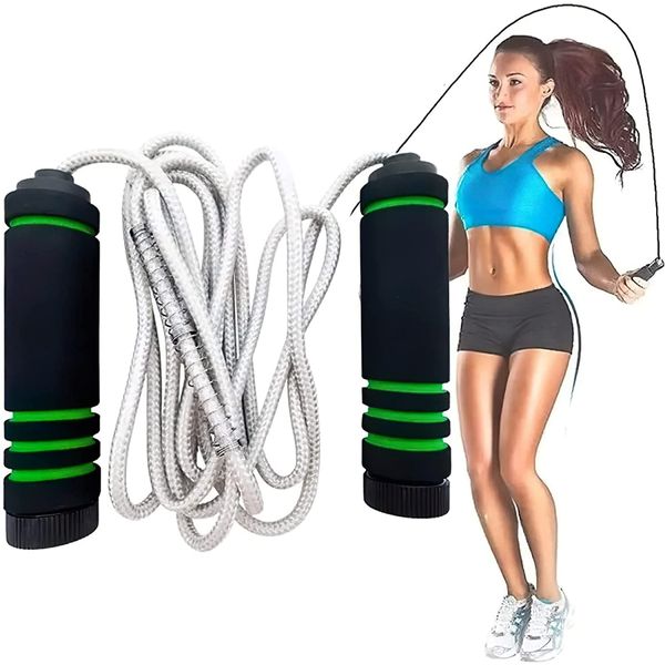 Corda Pular Jump Rope Malhe Casa Ginastica Academia e Malhar Verde