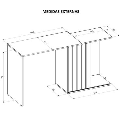 Mesa De Computador Com Porta De Correr Future Branca Caemmun