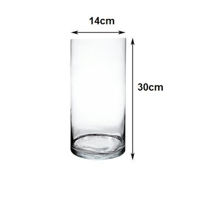 Vaso Cilindro Vidro 14x30cm
