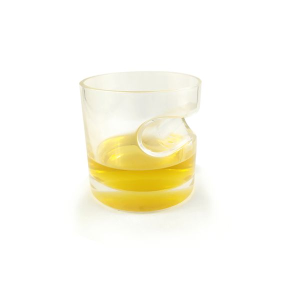 Copo Para Whisky Uísque de Vidro Redondo 300ML C/ Suporte Premium Resistente Linha Luxo