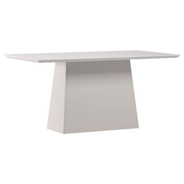 Mesa De Jantar 160 Cm Barbara Com Vidro Off White - New Ceval