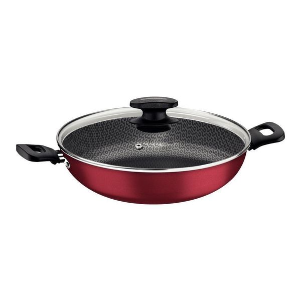 Panela Wok Antiaderente 3,3l Com Tampa Loreto Vermelho