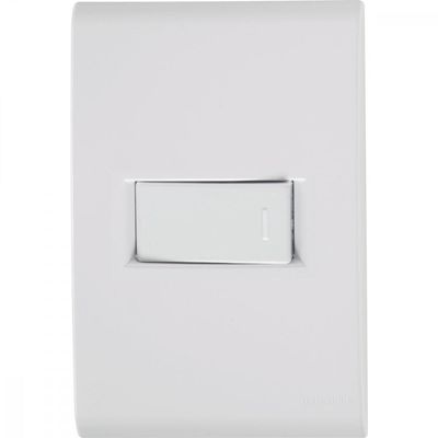 Conjunto 4x2 com 1 Interruptor Simples Horizontal Tramontina Liz 10 A 250 V Branco