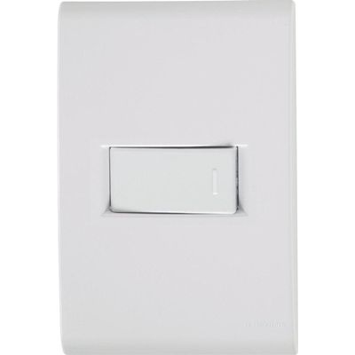 Conjunto 4x2 com 1 Interruptor Simples Horizontal Tramontina Liz 10 A 250 V Branco