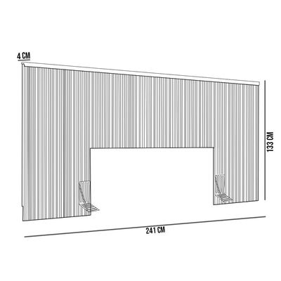 Cabeceira De Madeira Ripada Para Cama De Casal 240 cm Celine L05 Carvalho - Lyam Decor