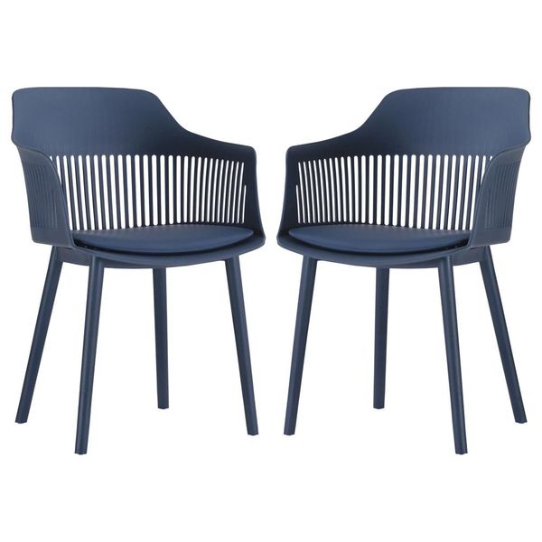 Kit 2 Cadeiras Decorativas Para Sala de Estar Sócrates Azul Marinho - Gran Belo