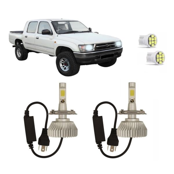 Kit Lâmpadas Super Led Farol Alto Baixo Hilux 1993 à 2001