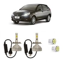 Kit Lâmpadas Super Led Farol Alto Baixo JAC J3 2010 à 2015