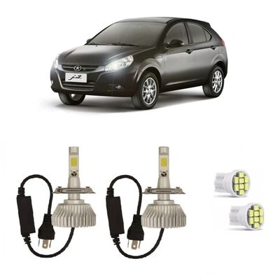 Kit Lâmpadas Super Led Farol Alto Baixo JAC J3 2010 à 2015