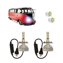 Kit Lâmpadas Super Led Farol Alto Baixo VW Kombi 1976 à 2014