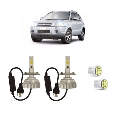 Kit Lâmpadas Super Led Farol Alto Baixo Tucson 2006 à 2013