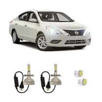Kit Lâmpadas Super Led Farol Alto Baixo Versa 2011 à 2019