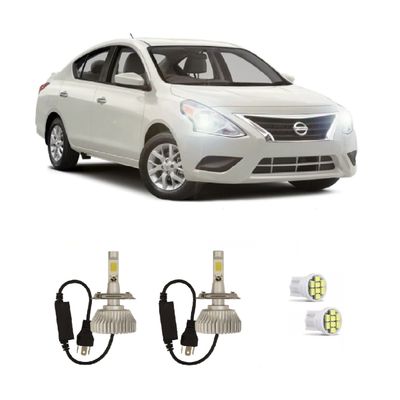 Kit Lâmpadas Super Led Farol Alto Baixo Versa 2011 à 2019