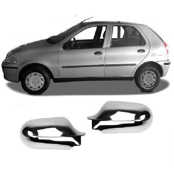 Aplique Cromado Capa Retrovisor Fiat Pálio 2000/2004 Uno Fire 2006/2010 Par