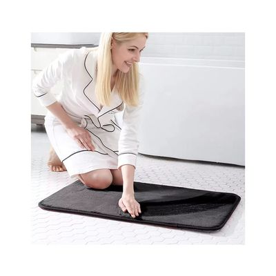 Tapete de Banheiro Preto Antiderrapante Retangular 60cm 4un