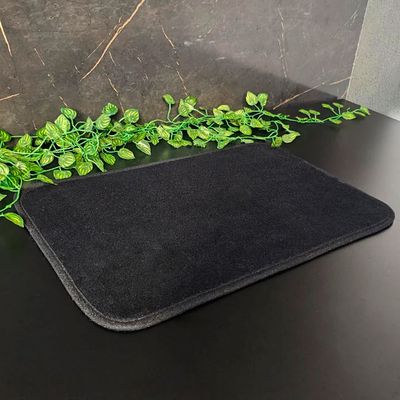 Tapete de Banheiro Preto Antiderrapante Retangular 60cm 4un