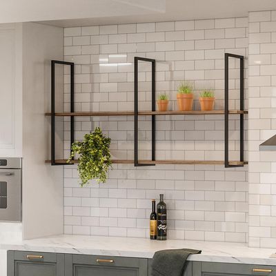 Prateleira Decorativa Industrial Multiuso 135cm Design D01 Demolição - Lyam Decor