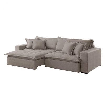 Sofá Zen Linho 02 Módulos 80 Cm B25 Meu Sofá Online A230 Linho Cinza