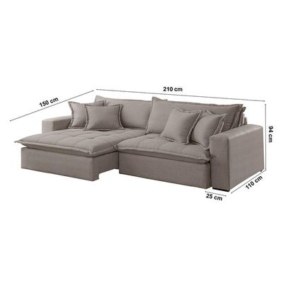 Sofá Zen Linho 02 Módulos 80 Cm B25 Meu Sofá Online A230 Linho Cinza