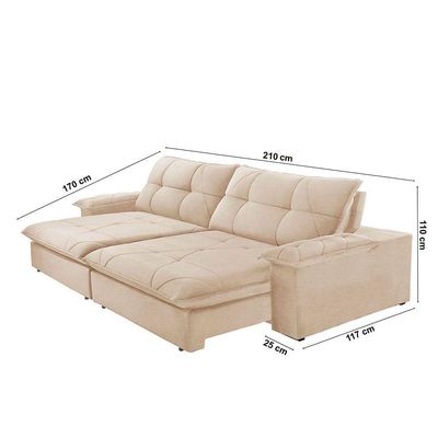 Sofá Gaia Linho 02 Módulos 80 Cm B25cm Meu Sofá Online A294 Linho Creme