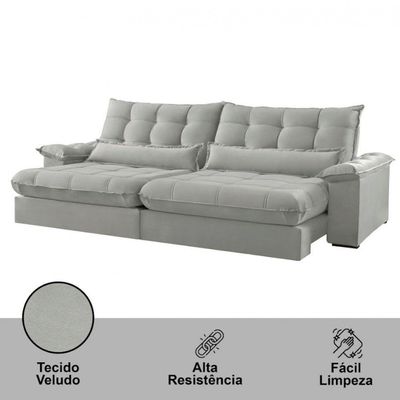 Sofá Classic Veludo 02 Módulos 100 Cm B25 Meu Sofá Online B026 Veludo Prata