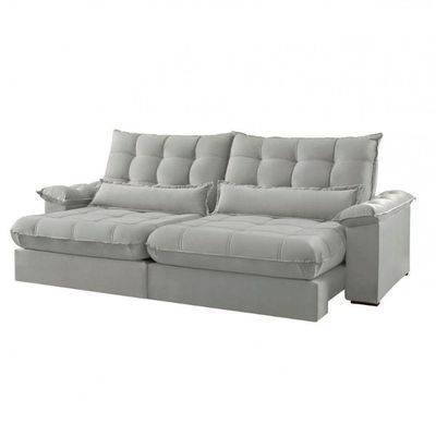 Sofá Classic Veludo 02 Módulos 100 Cm B25 Meu Sofá Online B026 Veludo Prata