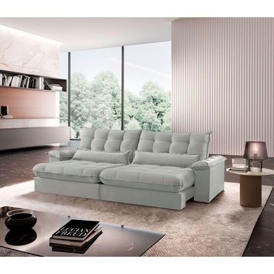 Sofá Classic Veludo 02 Módulos 100 Cm B25 Meu Sofá Online B026 Veludo Prata