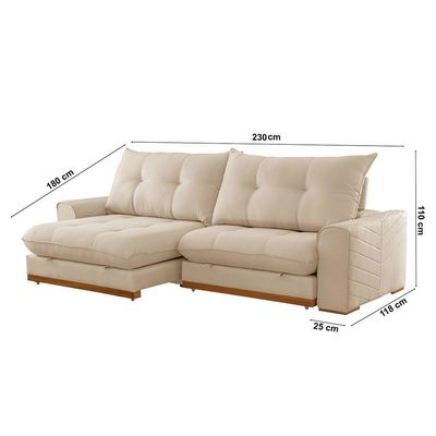 Sofá Argo Linho 02 Módulos 90 Cm B25cm Meu Sofá Online A294 Linho Creme