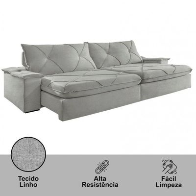 Sofá Apollo Linho 02 Módulos 100 Cm B25cm Meu Sofá Online A230 Linho Cinza