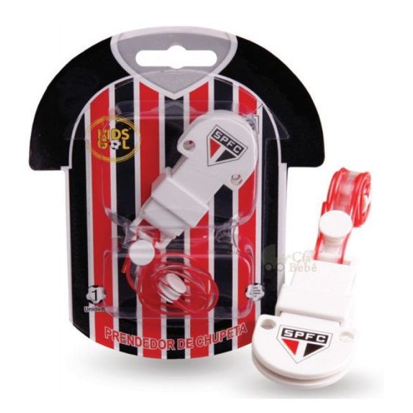 Prendedor de Chupetas São Paulo Kids Gol Prendedor de Chupetas São Paulo Kids Gol
