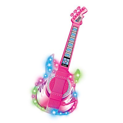Guitarra com Microfone Pedestal Rock Show Rosa DMT5893 DM Toys