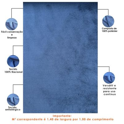 Tecido Suede Azul Marinho Para Poltrona Puff Cabeceira Estofados Decoração T02 Metro - Lyam Decor