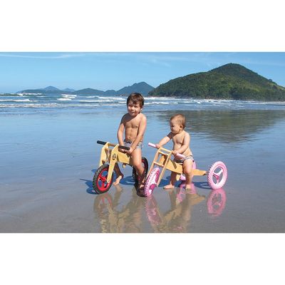 Bicicleta de Madeira Woodbike - 3 Estágios - Woodline - Rosa - Camará