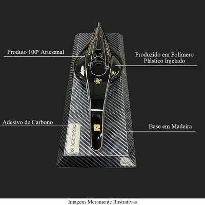 Miniatura de Quadro Decorativo 33cm x 12,5cm Carro F1 Snn 98T Preto G53 - Gran Belo